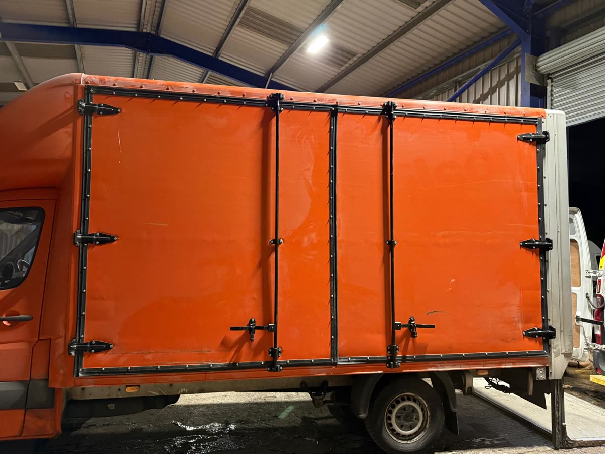 Box van with side barn doors fitted
